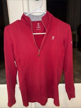 Women’s Red Quarter-Zip Riding Top